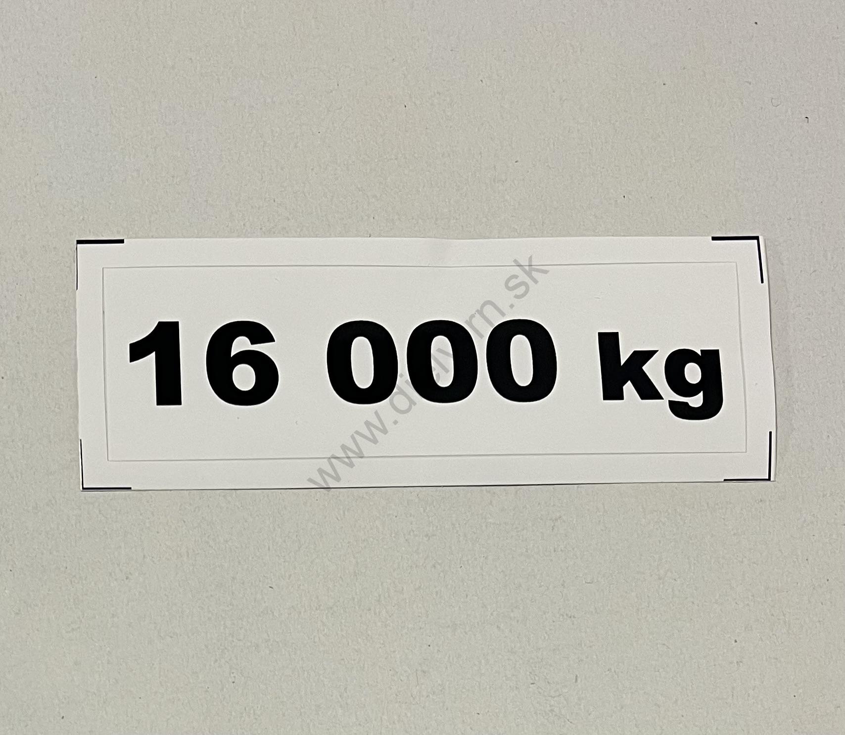Označenie 16 000kg